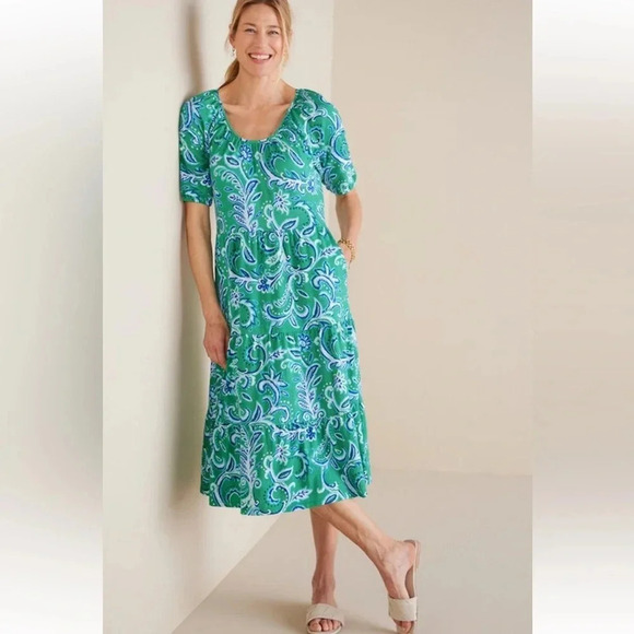 Soft Surroundings New Women’s Small Petite Stretchy Pockets llana Midi Dress - Picture 8 of 8